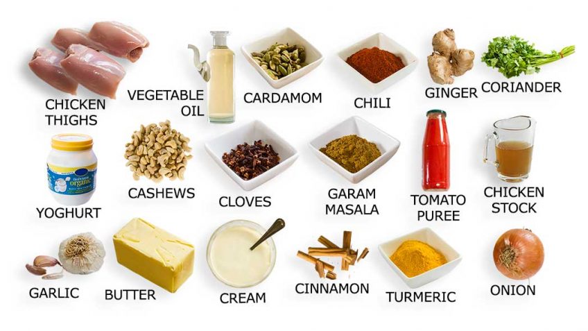 Butter chicken recipe ingredients
